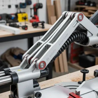 Bosch Glide Miter Saw's innovative Axial-Glide system for compact precision